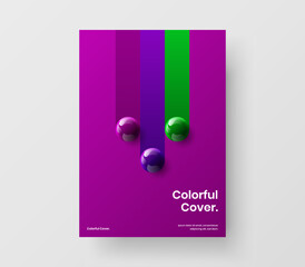 Multicolored corporate identity vector design concept. Trendy realistic balls booklet template.