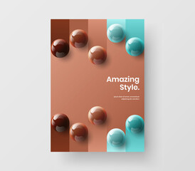 Colorful realistic balls corporate identity illustration. Multicolored book cover design vector concept.