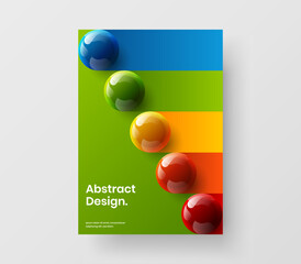 Modern realistic spheres annual report concept. Amazing postcard design vector illustration.