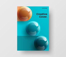 Fresh realistic balls brochure layout. Unique corporate identity design vector concept.