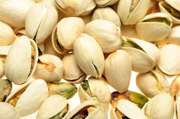 Pistachios on a white background