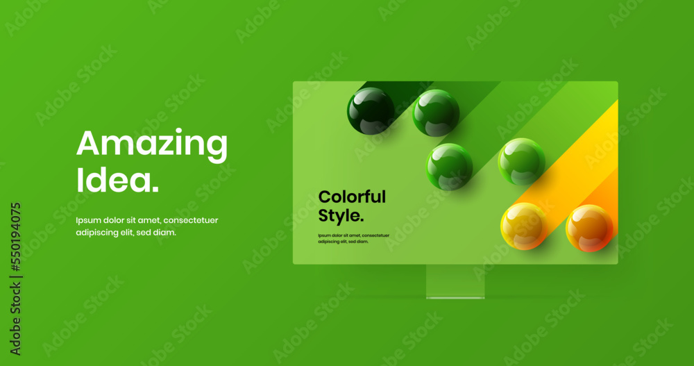 Canvas Prints amazing monitor mockup landing page template. creative website screen vector design illustration.