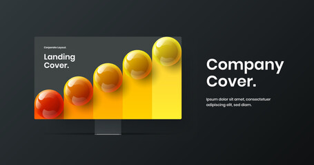 Bright web project design vector illustration. Colorful computer monitor mockup landing page concept.