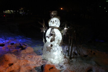 snowman in the night