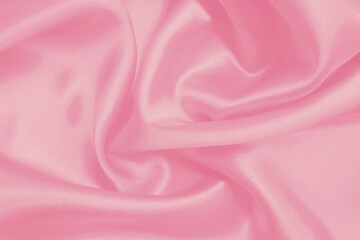 Soft pink fabric texture background, detail of silk or linen pattern.