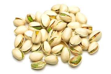 Pistachios on a white background