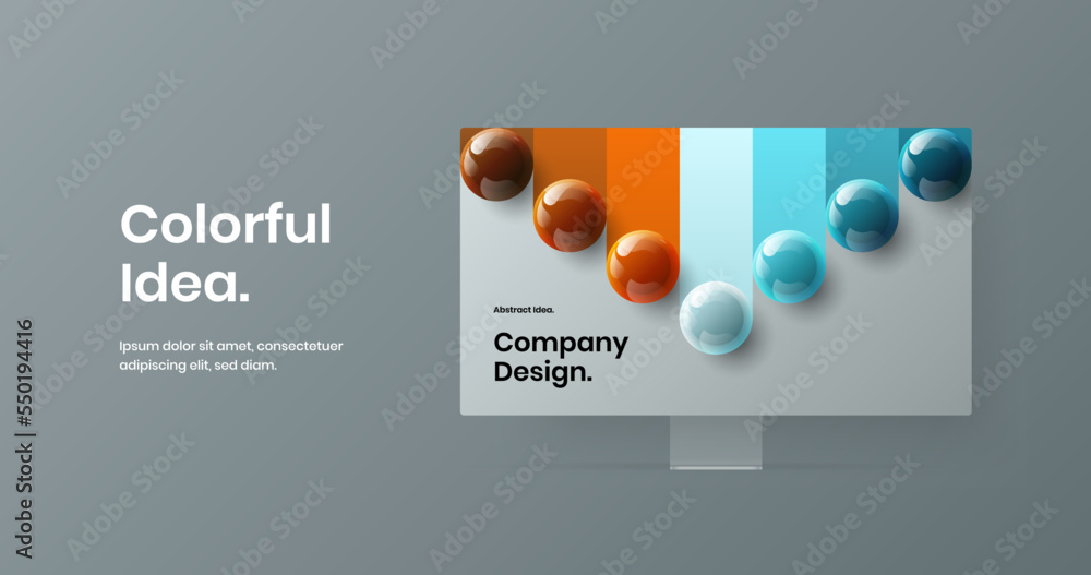 Poster original display mockup web banner template. minimalistic presentation vector design layout.