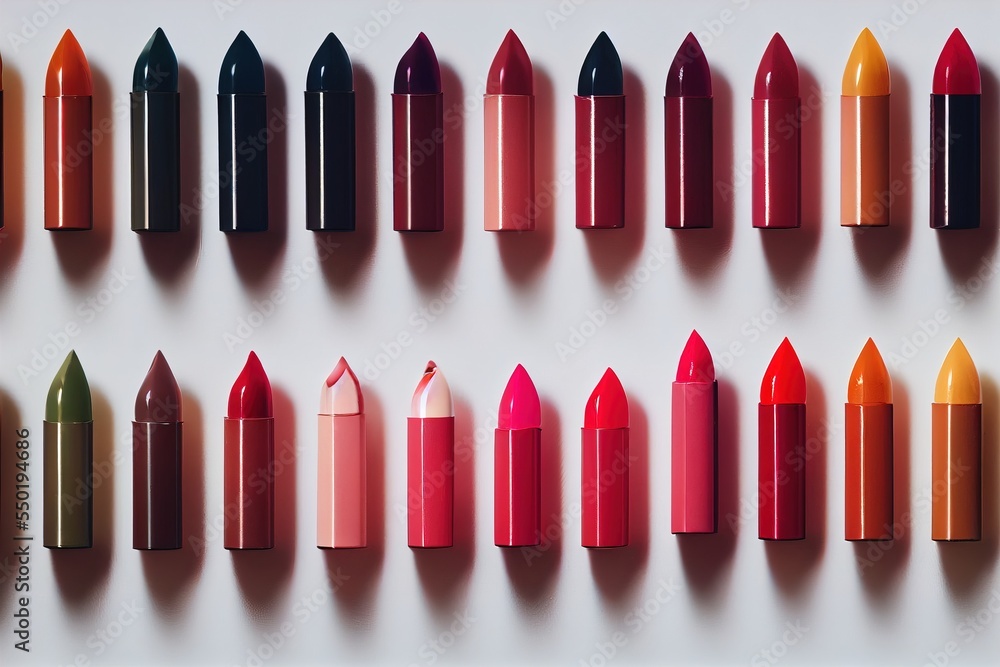 Poster a group of different colored crayons arranged in a row on a white surface with a white background. g