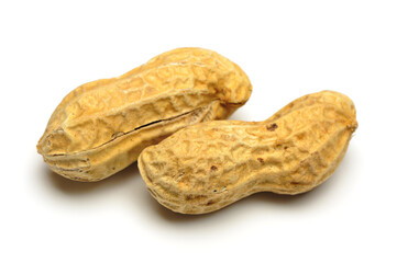 Peanuts on white background