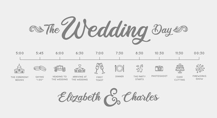 Wedding Day timeline - vector infographic template - 550195039