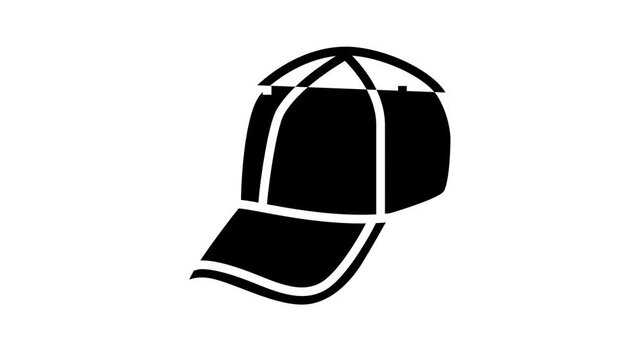 baseball hat cap line icon animation