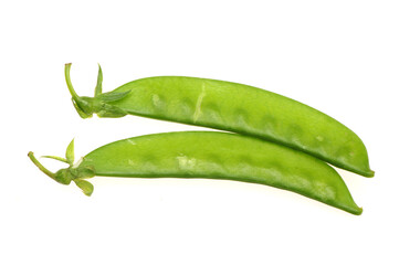 Snow peas isolated on white background
