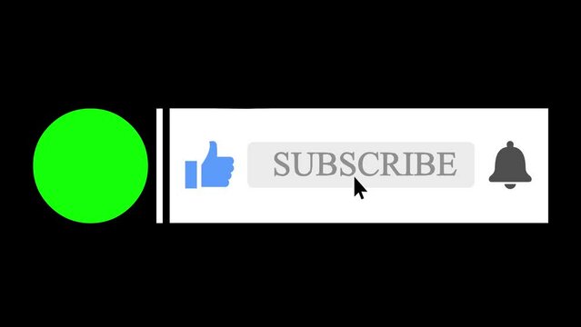 subscribe like notification button animation green screen logo 4k alpha channel