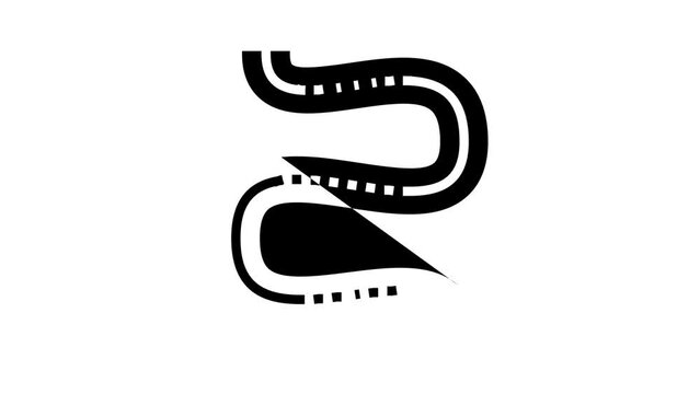 hilly road glyph icon animation