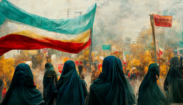 Protesta de mujeres iran&iacute;es en las calles	
