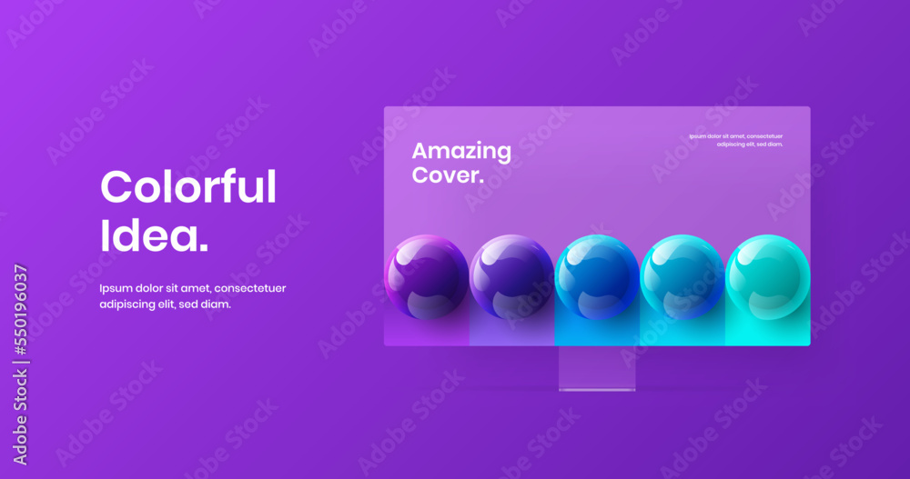 Poster original web project vector design illustration. simple monitor mockup site template.