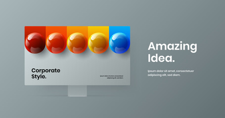 Amazing display mockup site illustration. Bright landing page design vector concept.