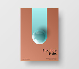 Unique realistic balls cover illustration. Trendy annual report design vector layout.