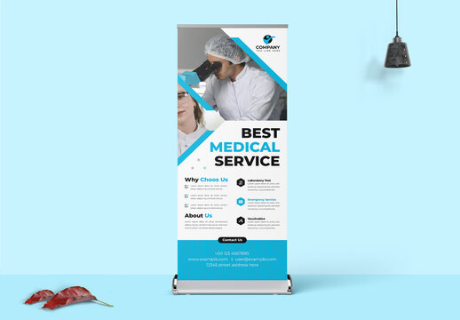 Medical Clinic Roll Up Banner Layout