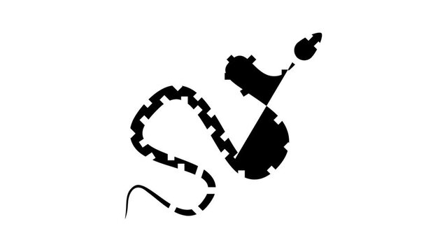 snake in zoo glyph icon animation