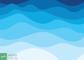 Fototapeta premium Water wave background vector pattern. Abstract blue ocean, sea, layer shape zigzag pattern in flat design style illustration. EPS 10.