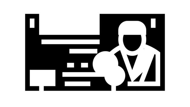 jordanian dinar jod glyph icon animation