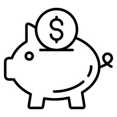 Piggy bank vector icon, trendy design of saving money