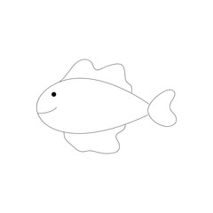 Cartoon character fish isolated on white background. fish in flat design. 