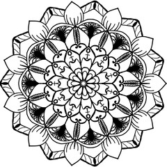 mandala abstract square background. Round mandala decorative ornament pattern.