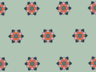 Floral pattern, vintage geometric pattern. Retro style and Aesthetic.