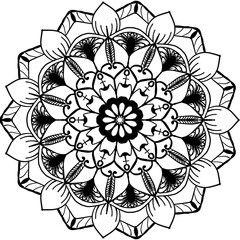 mandala abstract square background. Round mandala decorative ornament pattern.