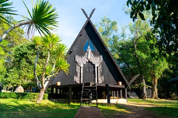 Foto op Canvas Baan Dam Museum (Black House), one of the famous place and landmark in Chiang Rai © topntp