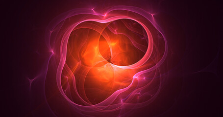 3D rendering abstract multicolor fractal light background