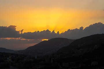 sunset in the mountains