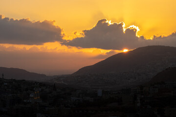 sunset in the mountains