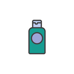 Nail polish remover filled outline icon