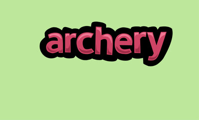 ARCHERY writing vector design on a green background