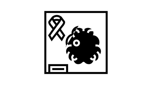 Neuro-oncology Researching Line Icon Animation