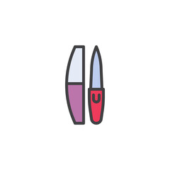 Nail file filled outline icon