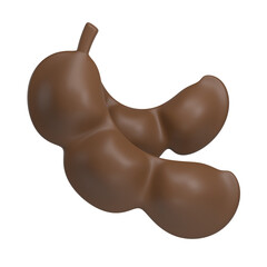 Isolated jengkol 3d icon Illustration