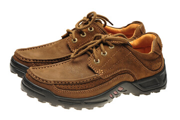 A picture of a pair of male shoes over white background