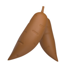 Isolated cassava 3d icon Illustration
