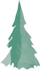 pine watercolor illustration