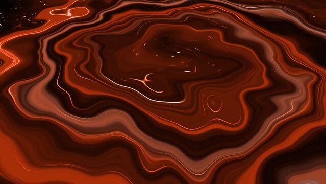 animated twirl wavy background. abstract digital loop pattern chocolate liquid shiny motion background