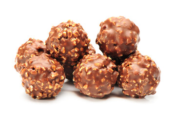 chocolate candy on white background