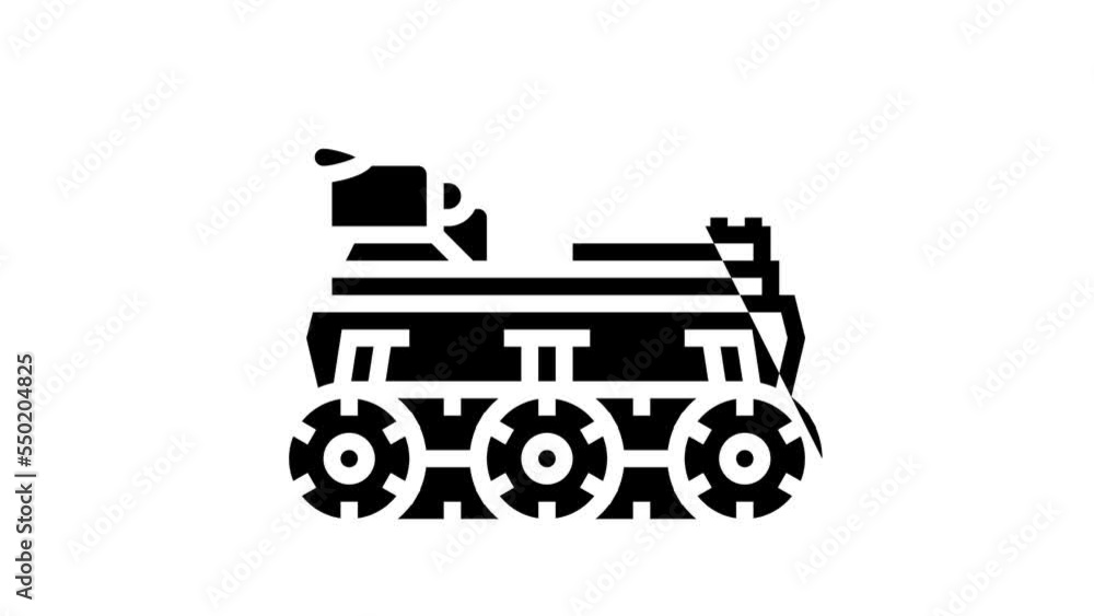 Poster autonomous robot line icon animation