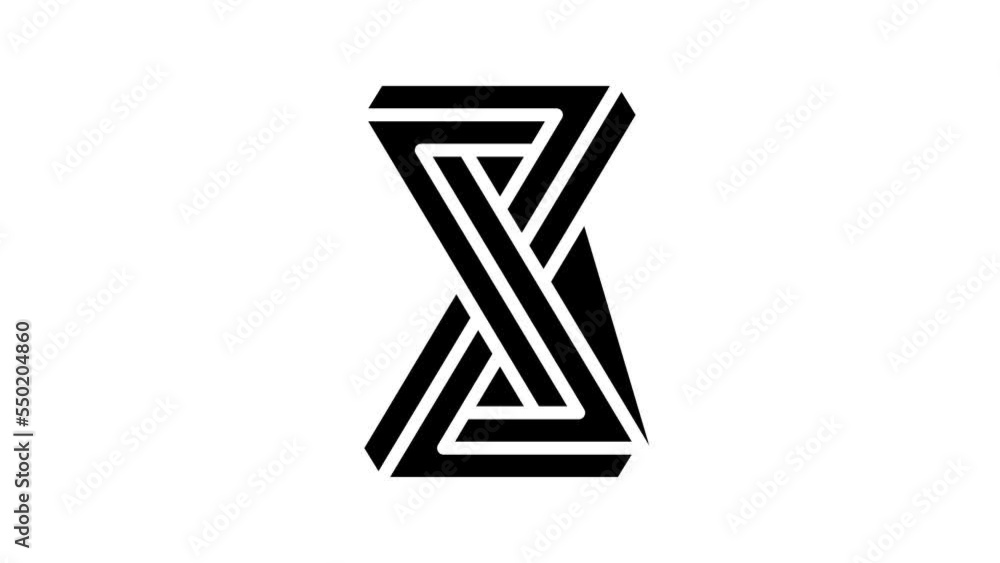 Poster object impossible geometric shape line icon animation