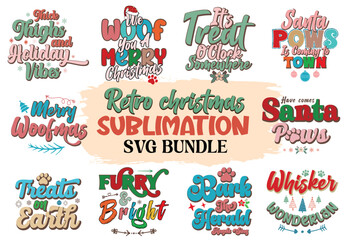 Retro Christmas Sublimation SVG Bundle