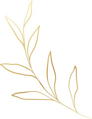 Gold leaf branch illustration