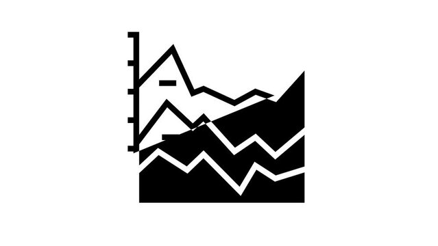 stacked area chart line icon animation